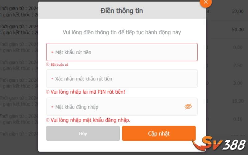 Tạo mật khẩu rút tiền trước khi giao dịch Tạo mật khẩu rút tiền trước khi giao dịch